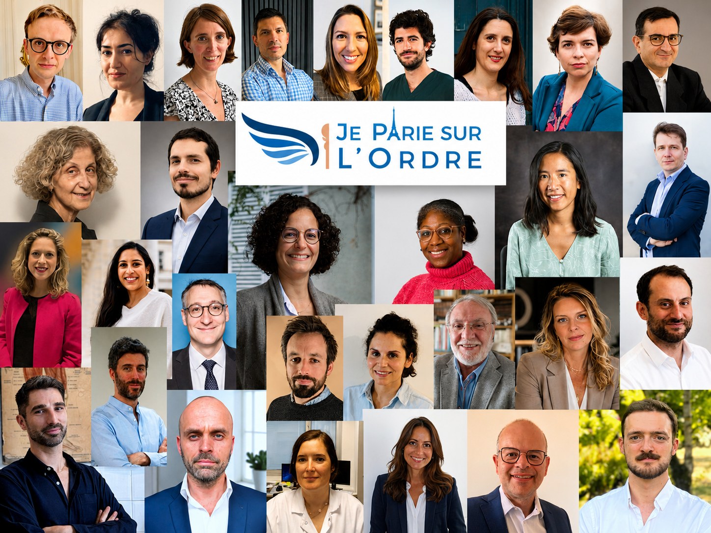 Photomontage de l'équipe « Je Parie sur l'Ordre » : les candidats de la liste