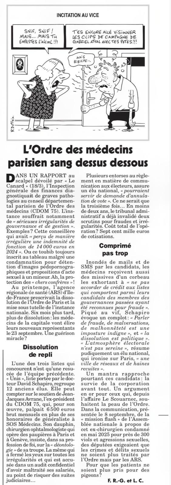 Aperçu de l'article « Le canard frappe encore », Le Canard enchaîné